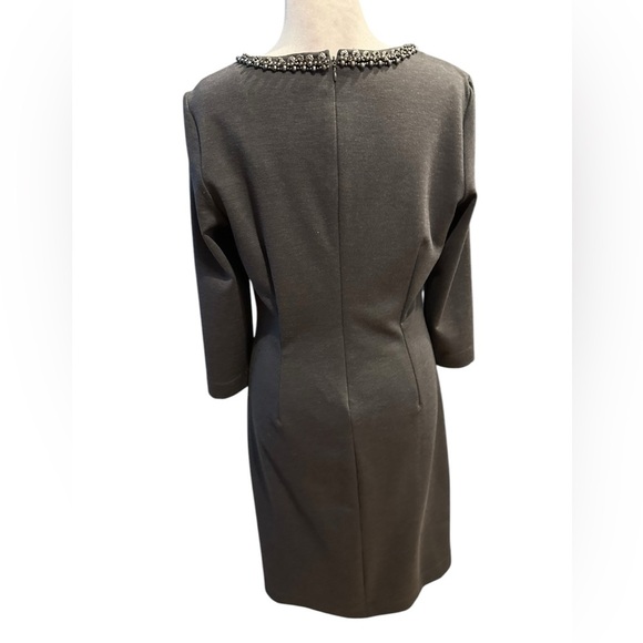 Ellen Tracy Gray Embellished Dress size 8 - Picture 6 of 9